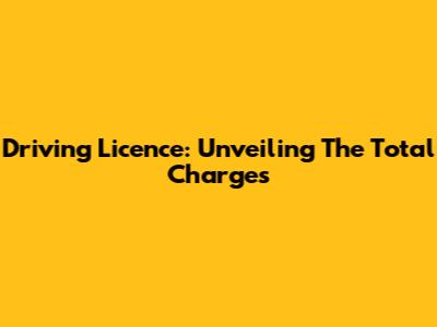 Driving Licence: Unveiling The Total Charges